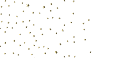 Kutlamalar ve etkinlikler için beyaz bir zemin boyunca dağılmış altın yıldızlar