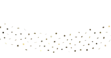Beyaz Arkaplanda Düşen Altın Yıldız Konfeti: Kutlama Dekorasyonu