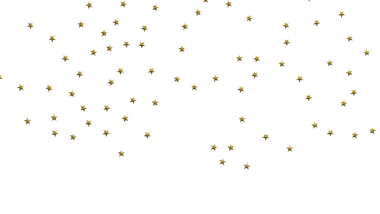 Kutlama tasarımları için beyaz zemin üzerinde yüzen altın yıldızlar