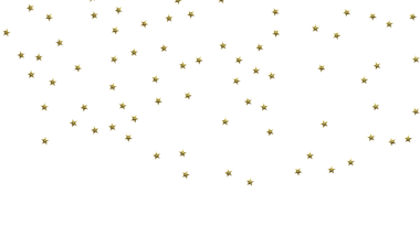 Kutlamalar için beyaz arka planda altın yıldız konfetisi