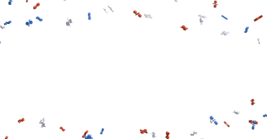 Beyaz arkaplanı olan soyut kırmızı ve gümüş konfeti