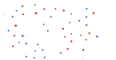 Beyaz Arkaplana Dağılmış Vatansever Renklerdeki Soyut Yıldızlar