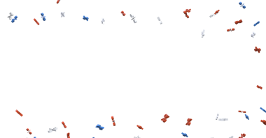Soyut kırmızı beyaz ve mavi konfeti şenlikli bir tasarım.