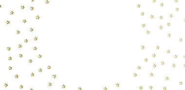 Şenlikli, mutlu kutlamalar için beyaz arka planda altın yıldızlar