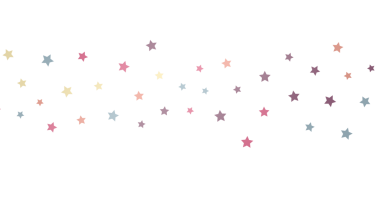 Dekorasyon için Beyaz Arkaplanda Renkli Yıldız Konfeti Sınırı