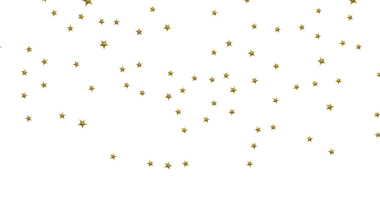 Beyaz arka plana dağılmış altın yıldızlar, neşeli havayı kutluyorlar.
