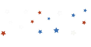 Beyaz Arkaplanda Kırmızı Beyaz ve Mavi Yıldızlar Deseni