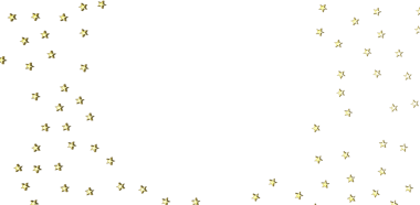 Şenlik tasarımları için beyaz arkaplana dağılmış altın yıldızlar