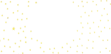 Kutlama tasarımı için beyaz arkaplana dağılmış altın yıldızlar