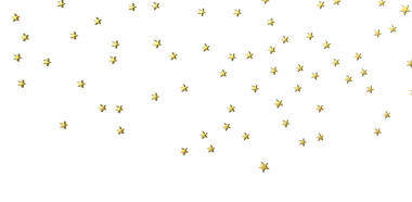 Kutlamalar için beyaz arkaplana parlayan altın yıldızlar