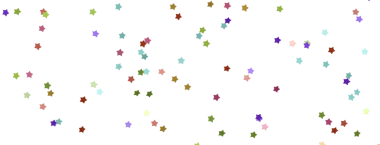 Renkli Yıldız Konfeti Kutlama İçin Beyaz Arkaplana Dağılmış