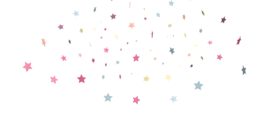 Kutlama ve Parti İçin Beyaz Arkaplanda Renkli Düşen Yıldızlar