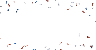 Beyaz arkaplana karşı kırmızı ve beyaz yüzdelik sembollerin konfeti arkaplanı