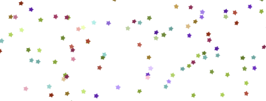 Kutlama ve Neşe İçin Beyaz Arkaplanda Renkli Dağılmış Yıldızlar