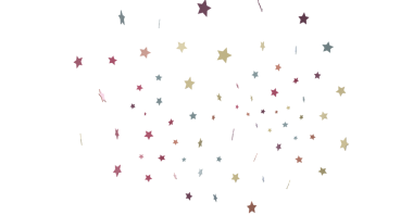 Tasarım ve kutlama için beyaz bir arkaplan karşısında renkli yıldız çizimleri