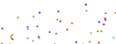 Kutlamalar için beyaz arkaplanda renkli yıldız şekilli konfeti