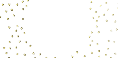 Beyaz arka planda altın yıldız konfetisi, kutlama konsepti