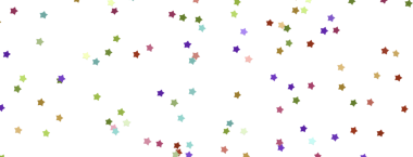 Kutlamalar için beyaz arka planda yüzen renkli yıldız konfetileri