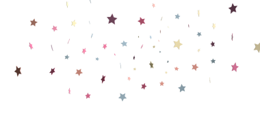 Beyaz Arkaplanda Renkli Düşen Yıldızlar: Kutlama Dekorasyonu