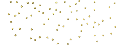 Beyaz arka plana düşen altın yıldızlar, büyüyü kutluyorlar..