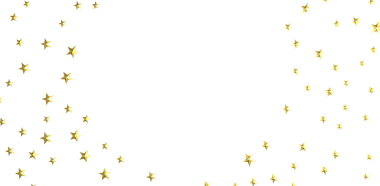 Festivalsel tasarım için beyaz arkaplanda altın yıldızlar parıldıyor