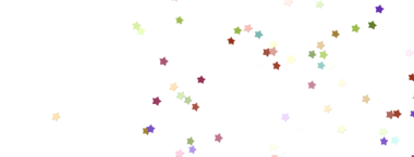 Kutlamalar için beyaz bir arkaplanda renkli yıldız konfetisi.