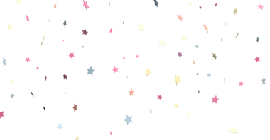 Beyaz Arkaplanda Renkli Düşen Yıldızlar: Kutlama Tasarımı