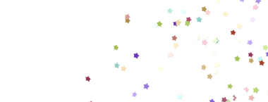 Kutlamalar ve etkinlikler için beyaz arkaplanda renkli yıldız şekilli konfeti