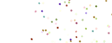 Kutlamalar için beyaz arkaplanda renkli yıldız şekilli konfeti
