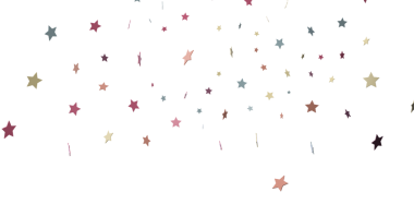 İzole edilmiş beyaz boşlukta yüzen renkli yıldız konfeti arkaplanı