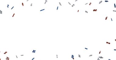 Konfeti Düşüşü: Kırmızı, Beyaz ve Mavi Parçalar ile Neşeli Arkaplan