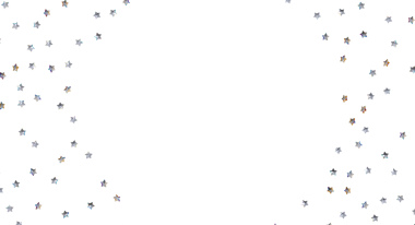 Beyaz arka planda ışıldayan gümüş yıldız konfetisi, şenlikli ve soyut