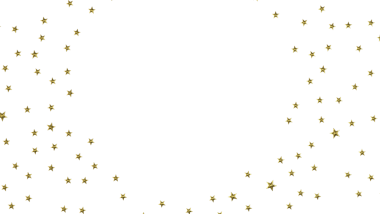 Altın yıldızlı konfeti beyaz arka plana serpilmiş zarif bir kutlamaya