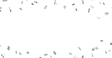 Maliye ve Konseptler için Beyaz Arkaplana Dağılmış Soyut Yüzde Sembolleri