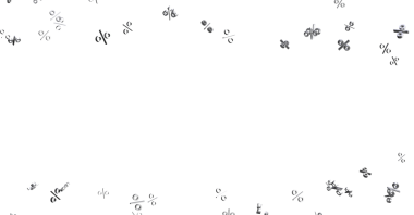 Beyaz arkaplandaki yüzde sembollerinin soyut bileşimi