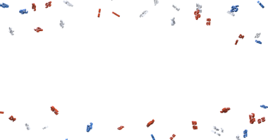 Dağınık Kırmızı, Beyaz ve Mavi Sayılarla Yıldönümü Kutlaması