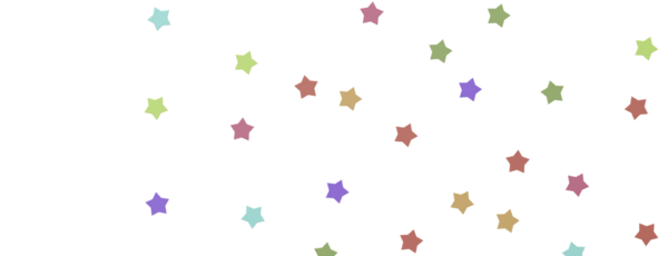 Dekorasyon için Beyaz Arkaplanda Renkli Dağılmış Yıldızlar