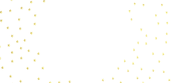 Kutlama tasarımı için beyaz arka planda altın yıldızlar