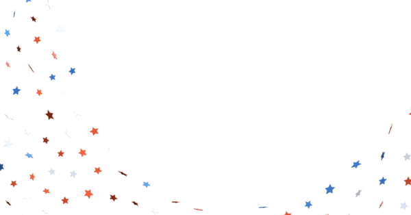 Kutlamalar için Kırmızı Beyaz ve Mavi Yıldız Konfeti Arkaplanı