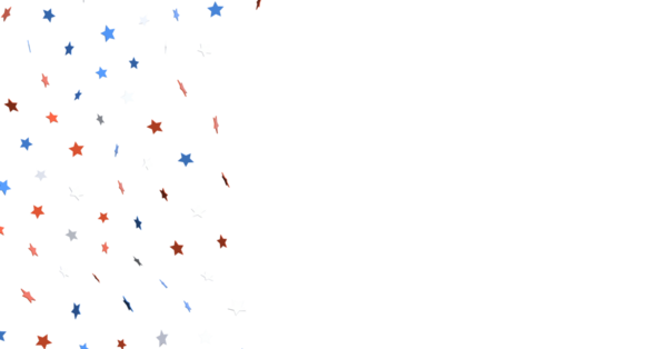 Beyaz arka planda vatansever renklere sahip kutlama yıldızları, ABD temalı