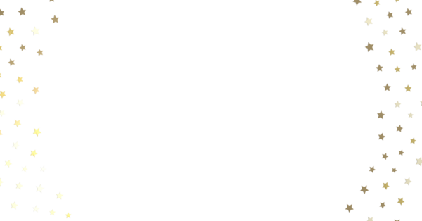 Şenlikli kutlama tasarımı için beyaz arka planda altın yıldızlı konfeti sınırı