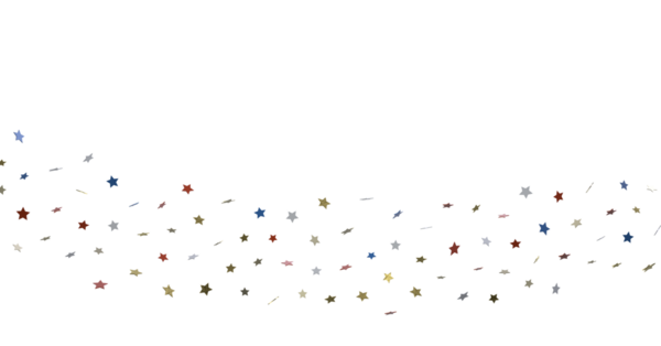 Renkli yıldız konfeti arka plan kutlama tasarımı, beyaz üzerine izole