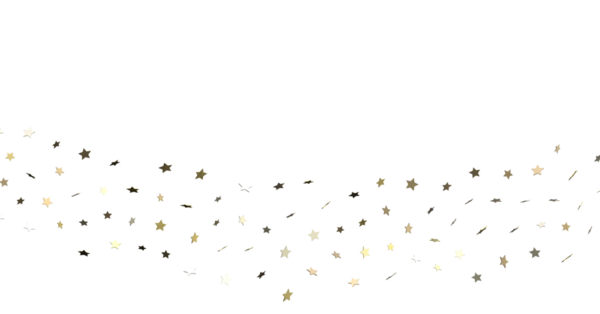 Parlayan yıldız konfeti arka planı beyaz, kutlama şenliği tasarımı