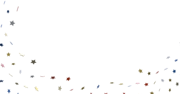 Beyaz arkaplana düşen renkli yıldız konfetisi, şenlikli dekor kavramı