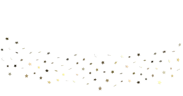 Beyaz arka plan kutlamalarında parlayan yıldız konfetisi