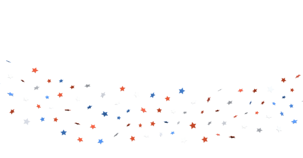 Beyaz Arkaplanda Kırmızı, Beyaz ve Mavi Yıldızlar Şelalesi