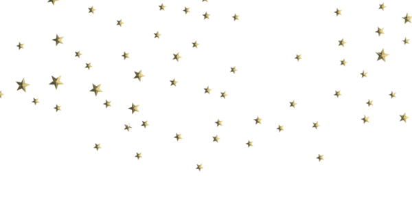 Kutlama için Beyaz Arkaplanda Yüzen Altın Yıldızlar