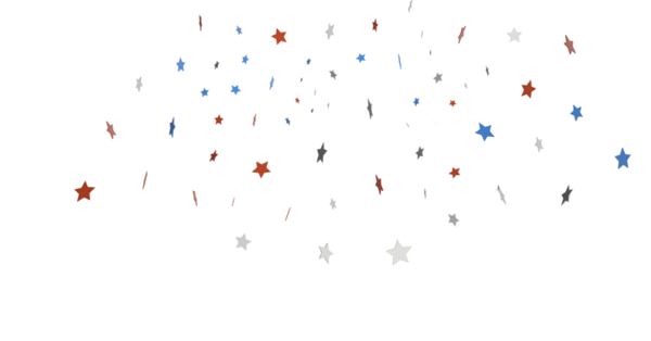 Beyaz zemin üzerinde kırmızı ve mavi renkte kayan yıldızların soyut arkaplanı