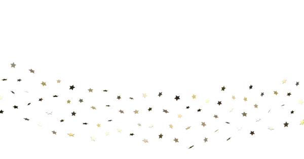 Kutlamalar için soyut Altın Yıldız Konfeti Beyazların Arkaplanına Karşı