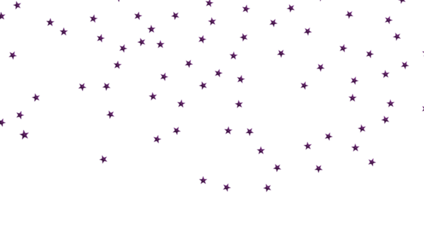 Beyaz Arkaplanda Mor Yıldızlı Konfeti: Kutlama ve Dekor Konsepti